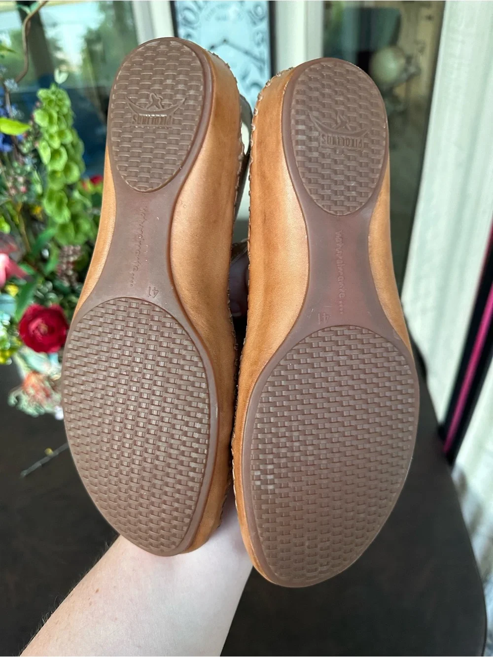 PIKOLINOS Tan & Brown Leather Slingback Sandals